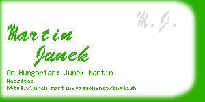 martin junek business card